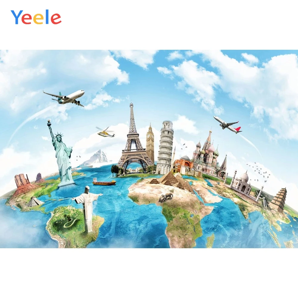 Yeele Earth Eiffell статуя тауер свободы Парижа города фотографии фоны настроить