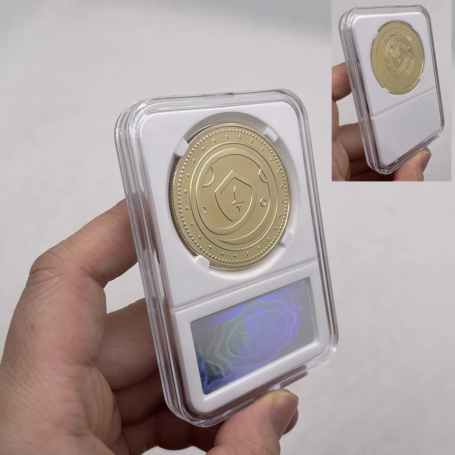 CO42 SAFEMOON Цифровая монета позолоченная криптовалюта коллекционный отличный