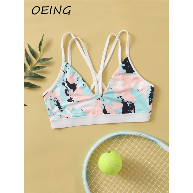 

Women's Yoga Push Up Bra Seamless Print Gym Clothing Longline Sexy Sport Running Underwear Fitness Tops