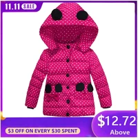 2020 time limited rayon polyester cotton new girls winter coat baby jacket warm outerwear children small dots clothing clothes