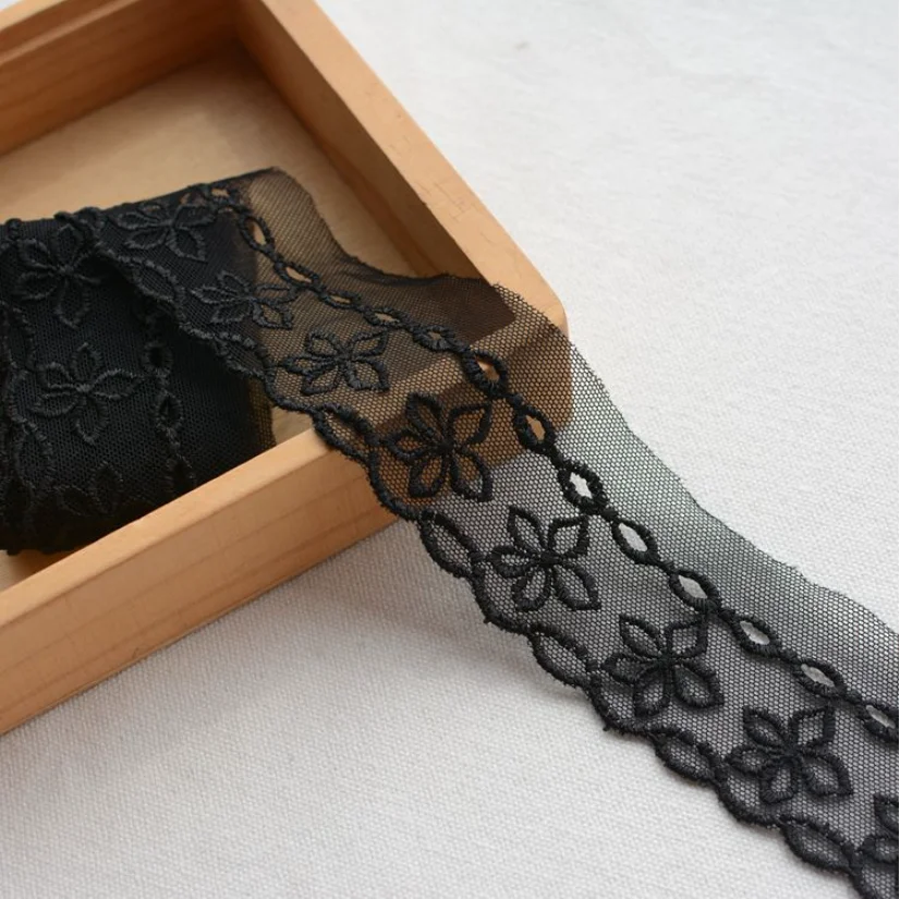 Черная кружевная лента для аппликации 2 м/лот сделай сам одежды платья занавески