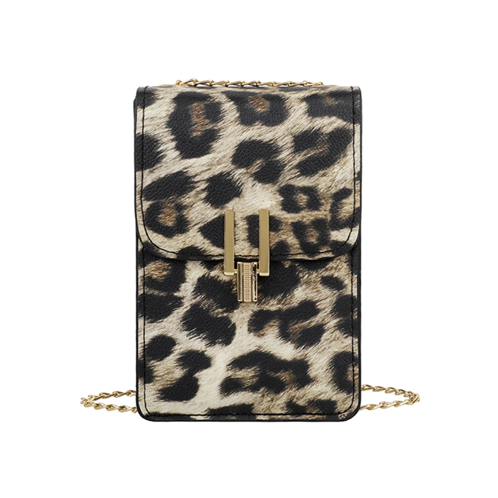 

Youth Ladies Simple Versatile Bag Animal Print Shoulder Bag Mini Lady Handbag Leather Mobile Phone Messenger Pouch