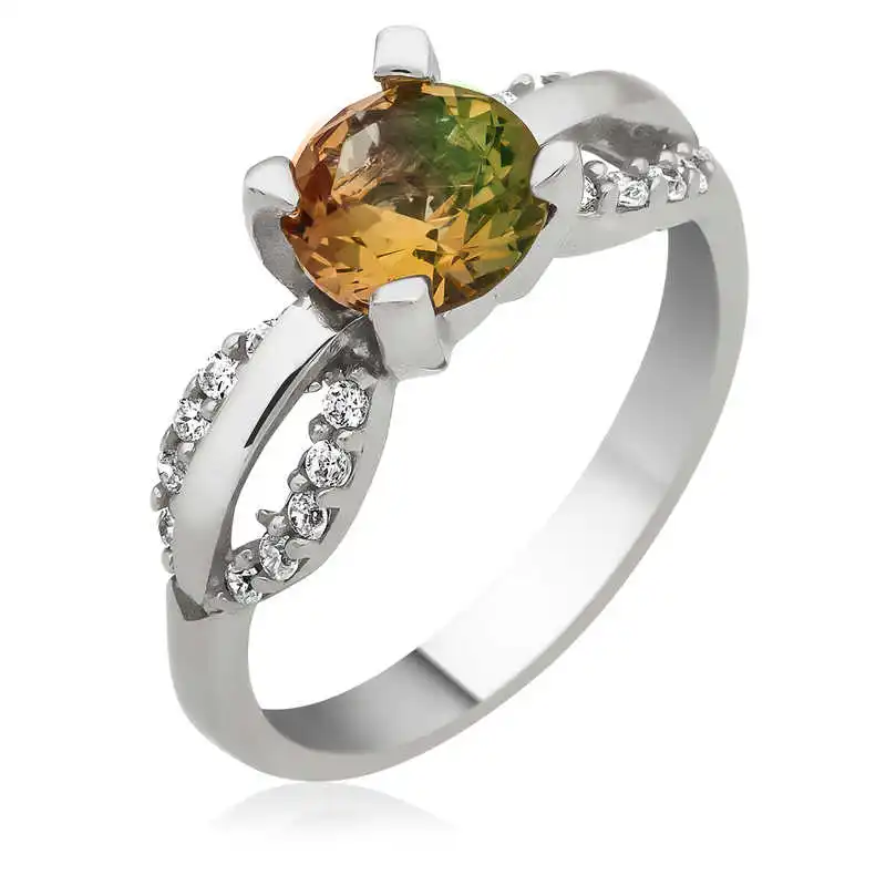 

Серебряное женское кольцо Silverlina с фианитом и зултанитом