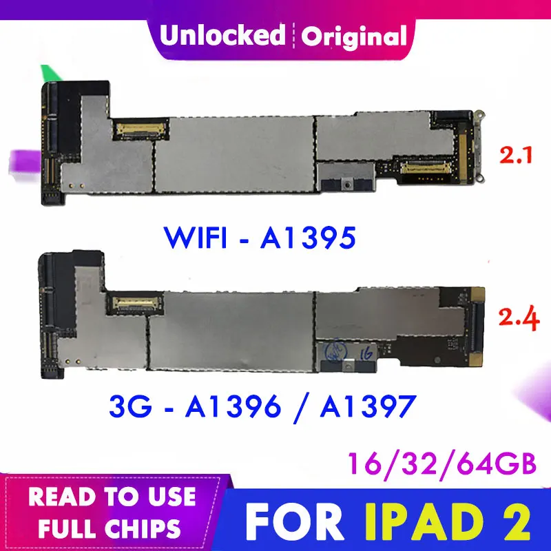 Материнская плата для IPad 2 2rd Gen 1 4 материнская A1395 A1396 WLAN сотовая версия 16G 32G 64G с