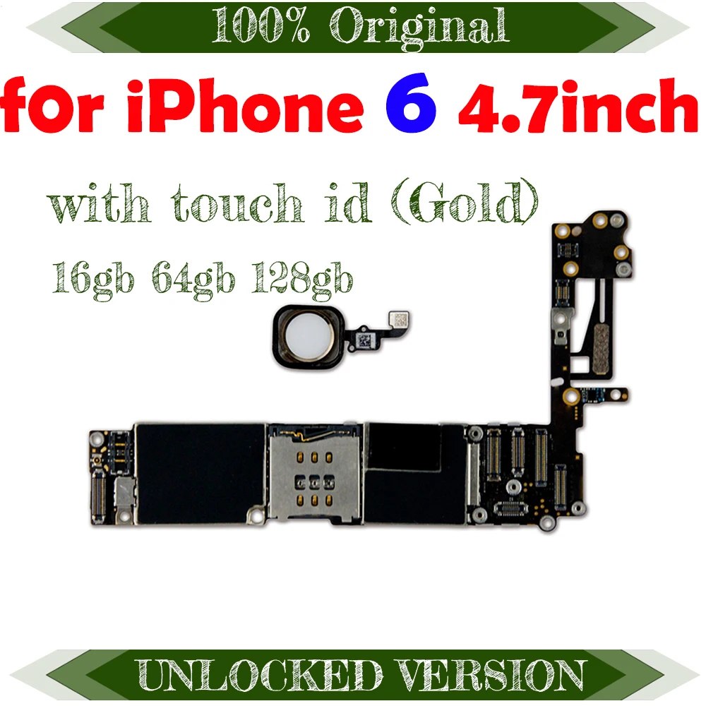 

Материнская плата для iPhone 6 (4,7 дюйма) с распознаванием отпечатков пальцев iOS 4G Lte 16 / 32 / 64 / 128 ГБ, оригинальная тестовая логическая плата