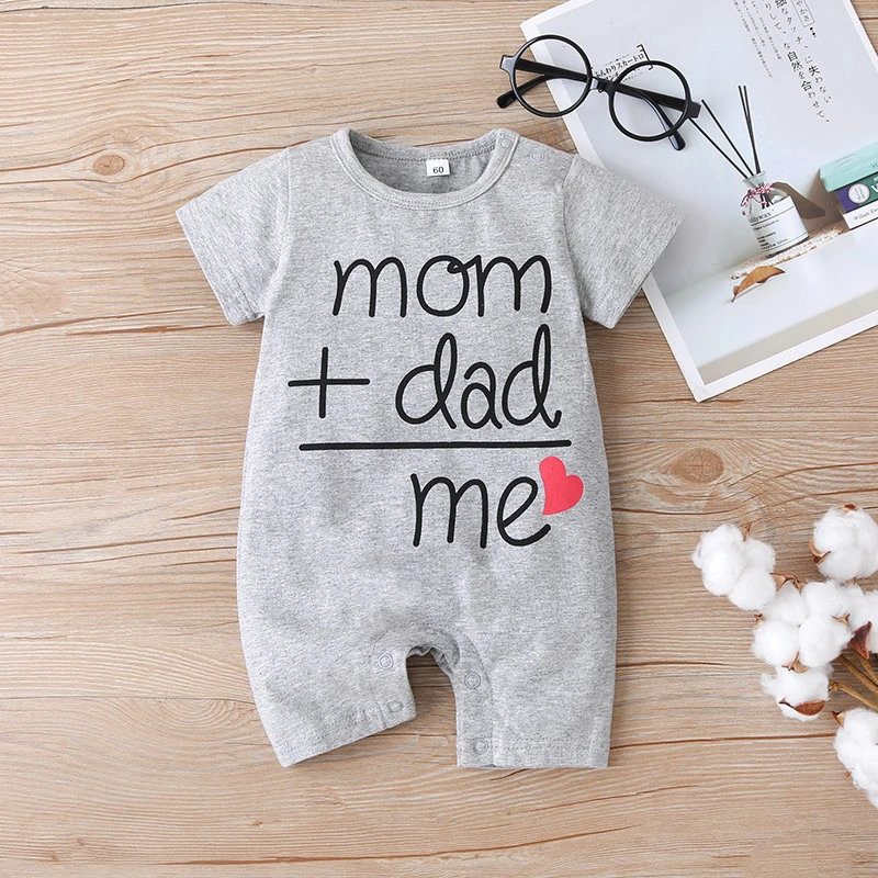 

Summer Baby Girl Boy Romper Short Sleeve Cotton Jumpsuit Newborn Baby Clothes Casual Letter Print Infant Outfits