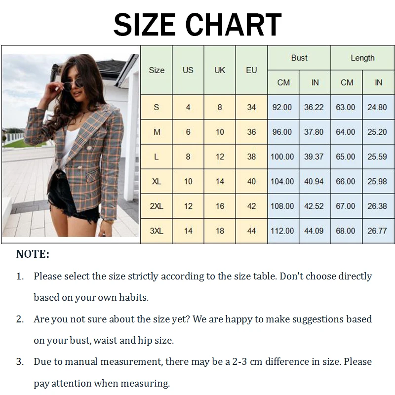 

Ladies Long Sleeve Plaid Jacket Metal Button Double Breasted Suit Jacket 2020 Autumn Temperament Casual Fashion Small Suit