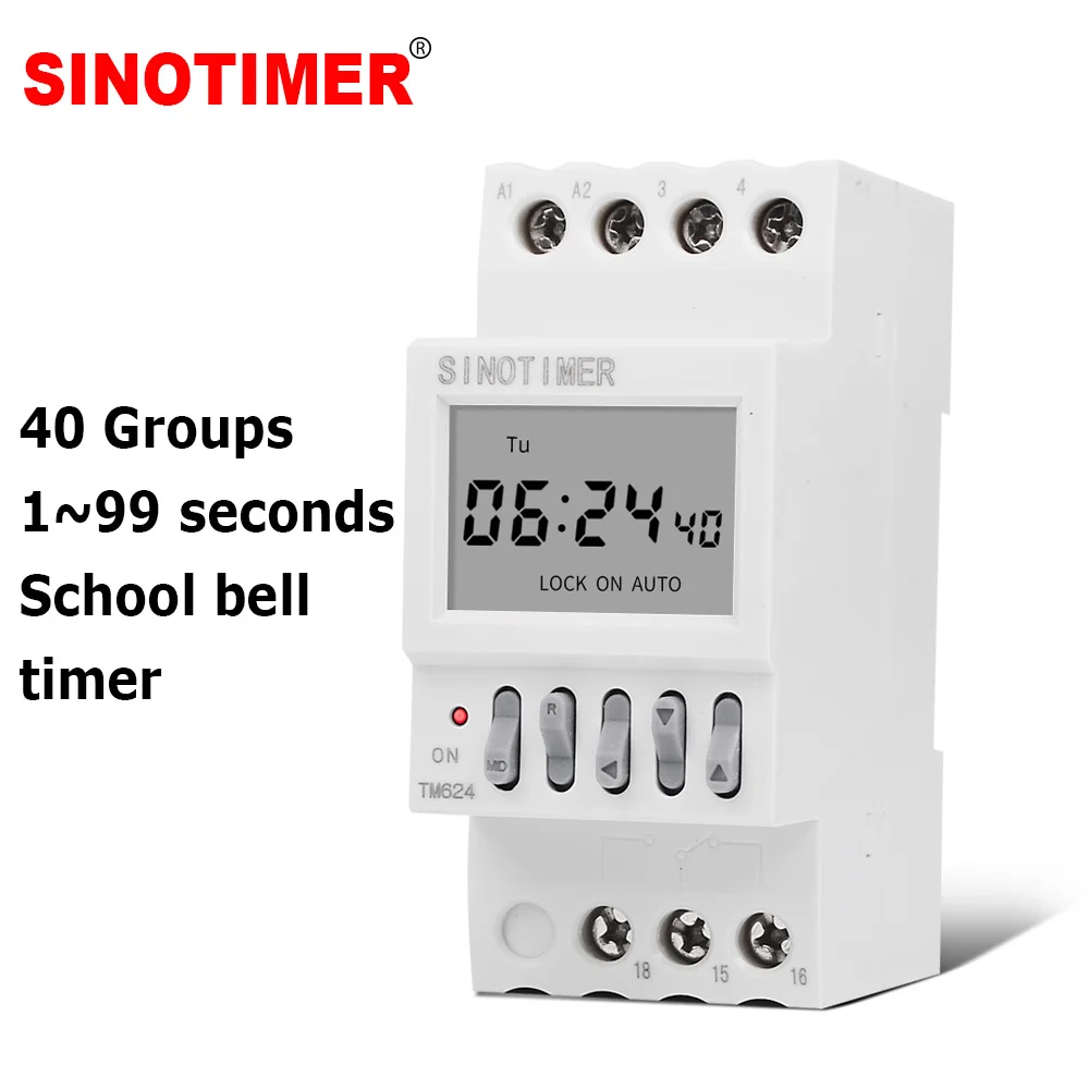 

SINOTIMER TM624 Цифровой таймер звонка 40 групп