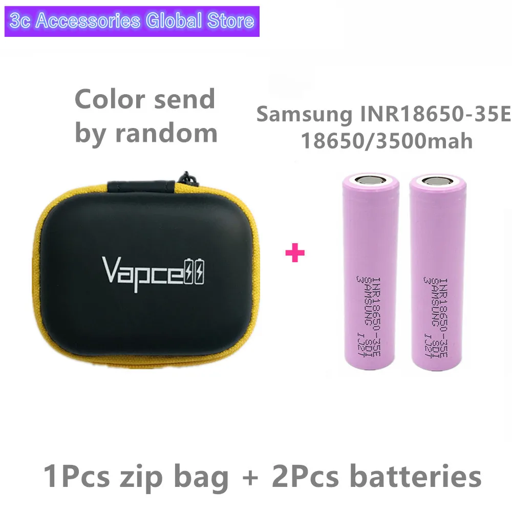 2 шт 3,7 V 18650 3500mah 13A Разрядка Для samsung INR18650-35E литий-ионная батарея IMR батарея для игрушек E-cig фонарь фонарик и т. Д