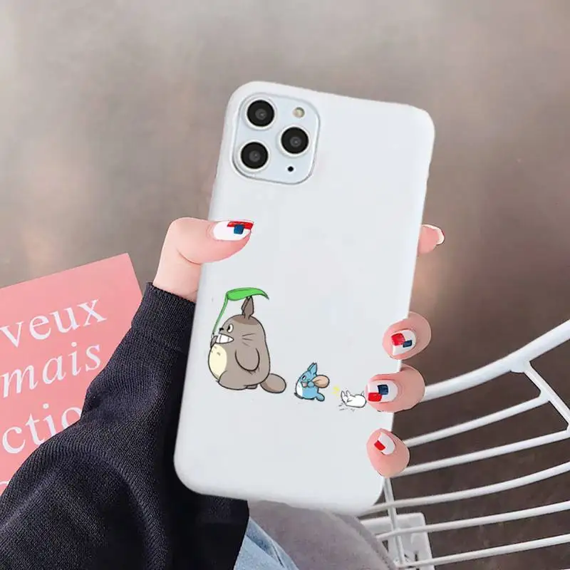 

Totoro Spirited Away Ghibli Miyazaki Anime No Phone Case Candy Color for iPhone 6 7 8 11 12 s mini pro X XS XR MAX Plus
