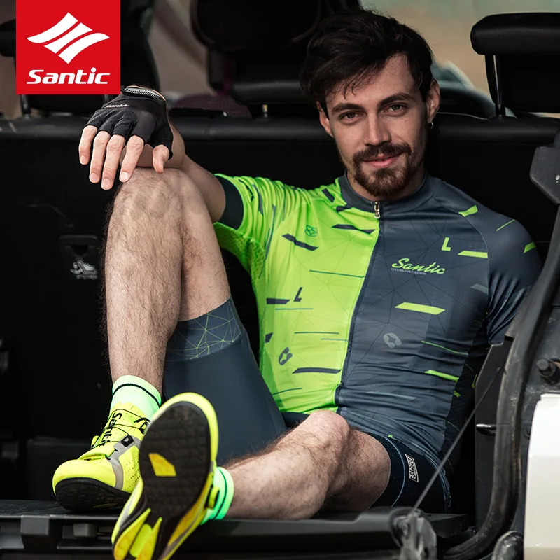 Santic 2018 Мужская велосипедная футболка с коротким рукавом профессиональная майка