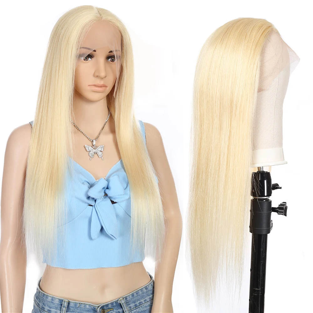 

613 Lace Wig 13x1 Straight Human Hair Wigs Peruvian Remy HD Transparent Lace Wig Blonde Lace Wig Pre plucked with baby hair