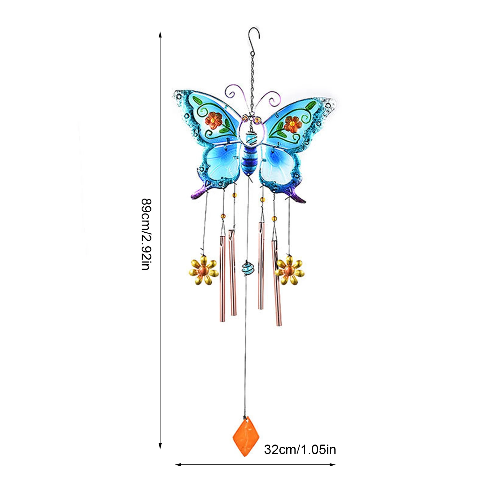 

Creative Heavy Industry Hanging Bead Butterfly Wind Chime Ornaments Home Glass Painted Bell Pendant Gifts Home Decor Supplies