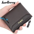 Baellerry модные Корейский мужской кошелек, дизайнерский кожаный бумажник, кредитница, маленький кошелек на молнии для мелочи
