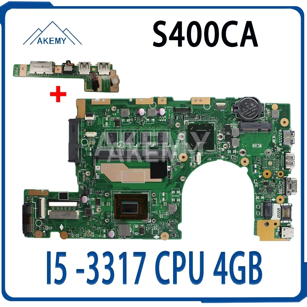 

S400CA motherboard REV3.1 For ASUS S400CA I5 -3317 CPU 4GB RAM Laptop motherboard S500C S400C S500CA Notebook mainboard
