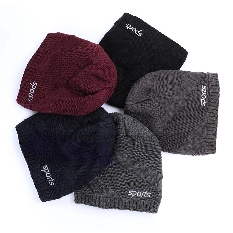 2020 Модные мужские зимние шапки шапка шарф уличная плюс Вельветовая теплая