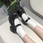 Туфли женские в стиле Лолита, винтажные Туфли Мэри Джейн на платформе и высоком каблуке, в японском стиле, Студенческая обувь для колледжа, большие размеры