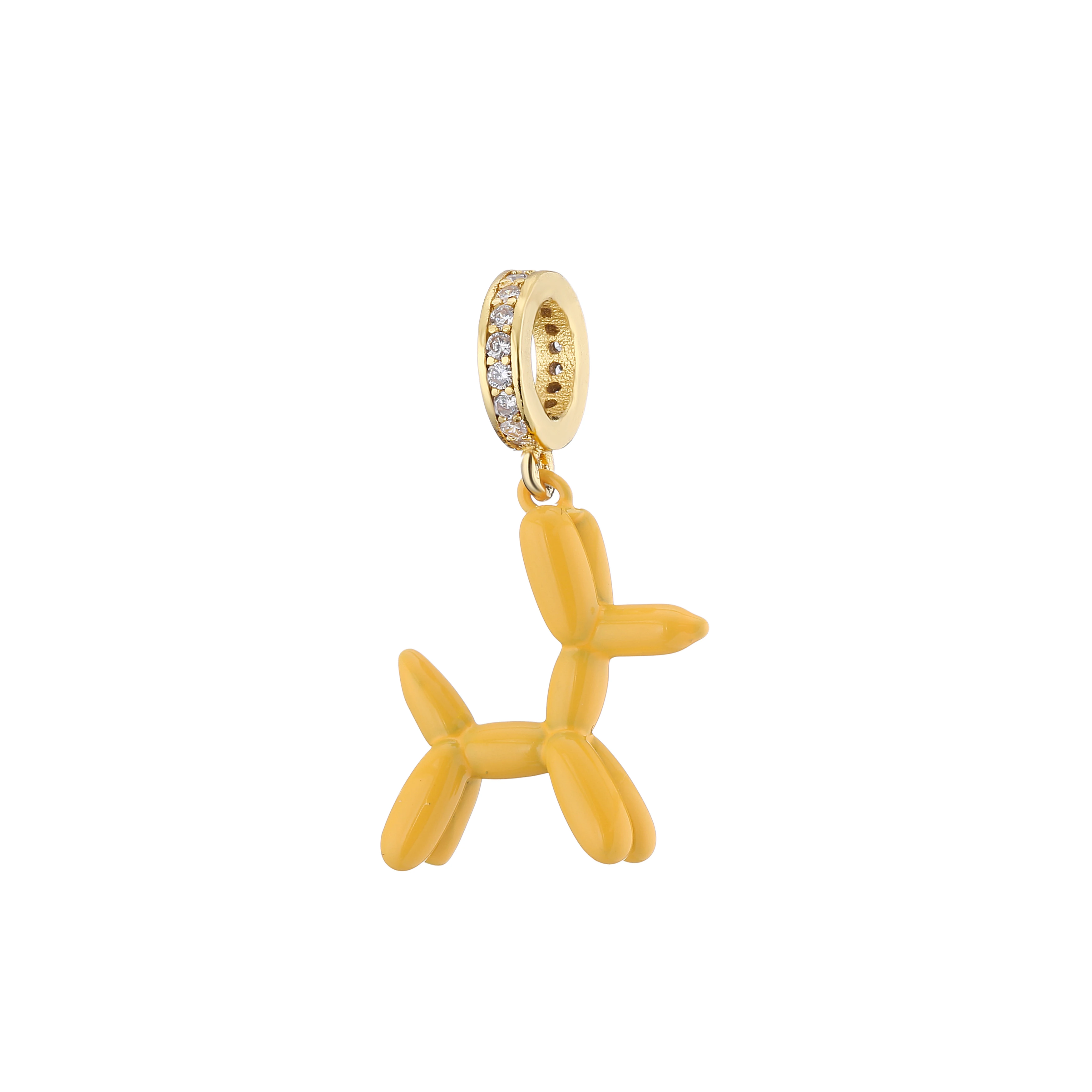 HECHENG 1PC 3D Balloon Dog Metal Charms Pendant Earring Bracelet DIY Necklace Jewelry Making for Women Girls Gifts - купить по
