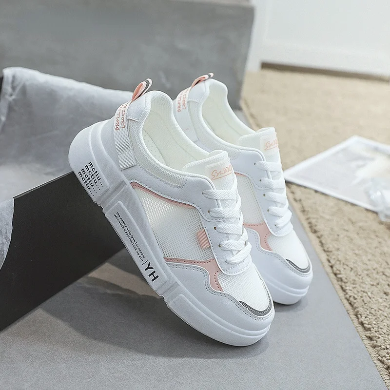 

Новинка 2021, женская обувь, маленькая белая женская обувь, летняя универсальная Белая обувь с сетчатой поверхностью, спортивная обувь для от...