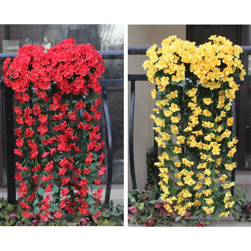 

Vivid Artificial Hanging Orchid Bunch Silk Long Hanging Bush Flowers String Wedding Home Party Decor INTE99