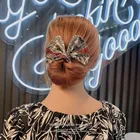 Женская лента для волос с узелком, лента для волос с принтом в пучок, повязка на голову, летняя заколка для волос, модные тканевые ленты для волос, инструмент для плетения волос