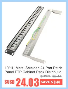 19 дюймов 1U шкафа проходной 24 Порты и разъёмы CAT6 патч Панель RJ45 сетевой кабель-переходник ввод/вывод Keystone Jack модульный распределительный шкаф