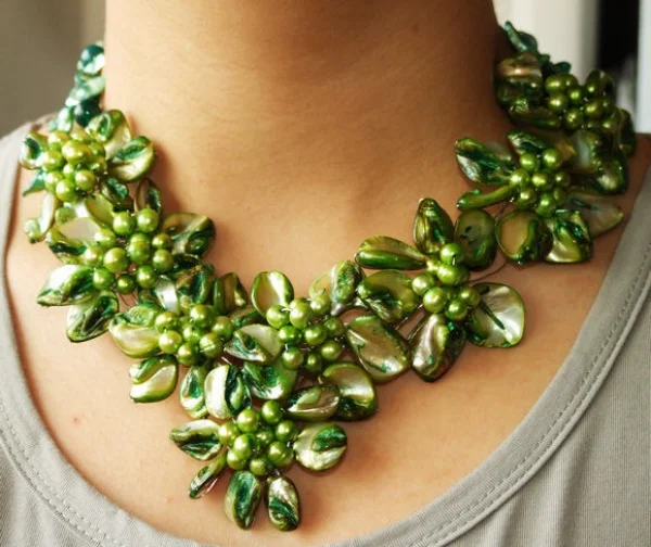 Очаровательные зеленые бусины из пресноводного жемчуга 8 цветов ожерелье