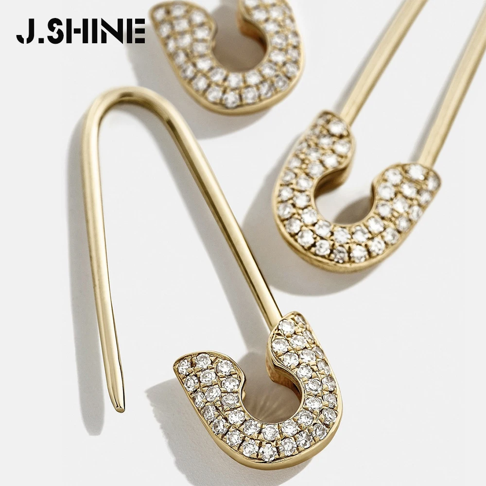Серьги-гвоздики JShine с белыми кристаллами женские корейская бижутерия аксессуары