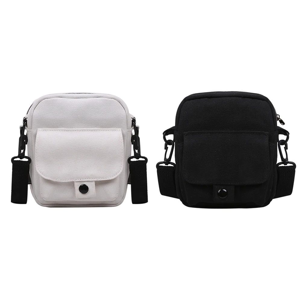 

Casual Canvas Shoulder Bag Women Solid Color Small Zipper Messenger Phone Pouch Youth Ladies Simple Versatile Bag