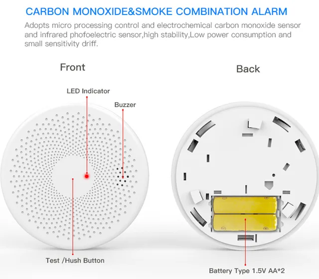Tuya WIFI 2 w 1 czujnik dymu tlenek węgla Combo CO czujnik dymu gazowego ze wskaźnikiem LED zasilanie bateriami AA tanie tanio Rohs CN (pochodzenie) CS01W Czujka dymu WIFI Smoke and Co detector CO Gas Smoke 2 in 1 detector Carbon Monoxide+Smoke Detector Tuya WIFI 2 w 1 czujnik dymu tlenek węgla Combo CO czujnik dymu gazowego ze wskaźnikiem LED zasilanie bateriami AA tanie tanio Rohs CN (pochodzenie) CS01W Czujka dymu WIFI Smoke and Co detector CO Gas Smoke 2 in 1 detector Carbon Monoxide+Smoke Detector