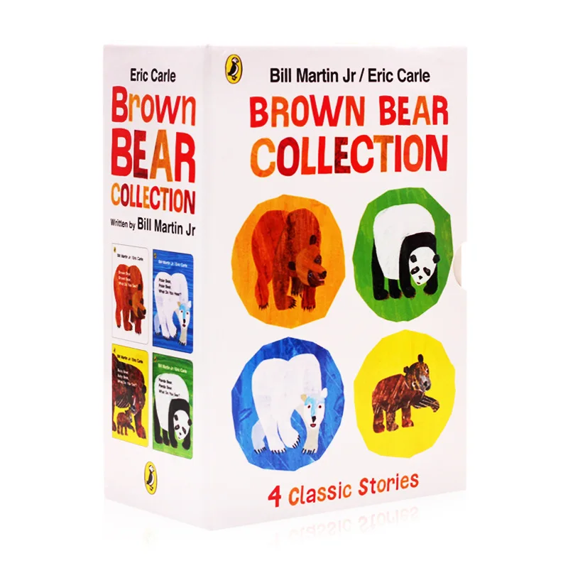 

4 Classic Stories Brown Bear Collection by Eric Carle Hardcover Book Panda,Baby,Polar Bear,What Do You See