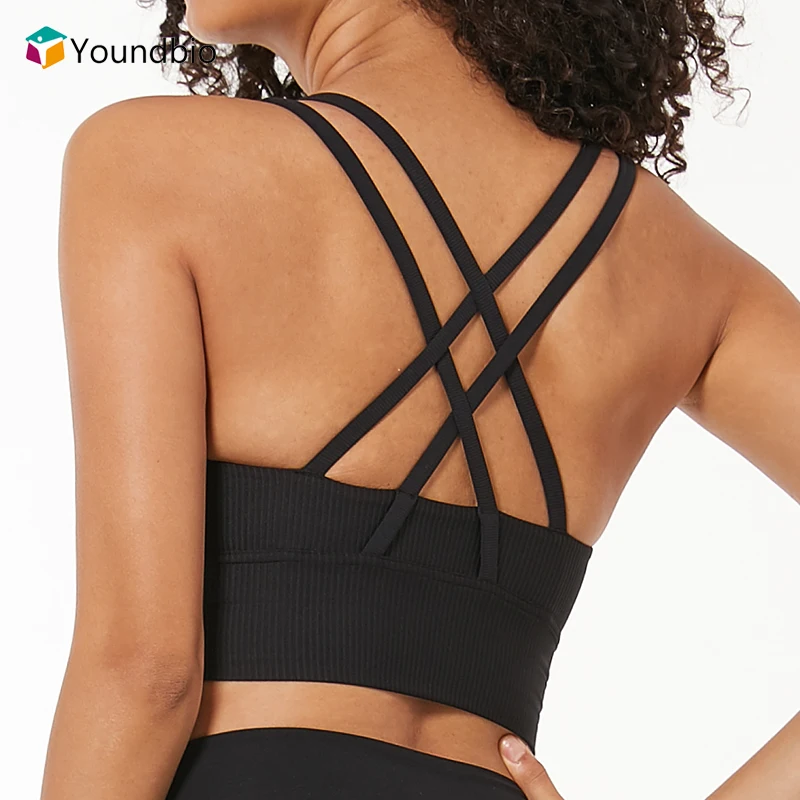 

YOUNDBIO Women's Tube Top 2021 Summer Yoga Bra Gym Sports Backless White Crop Top Tank Fitness Female Active Bra Sexy Underwear