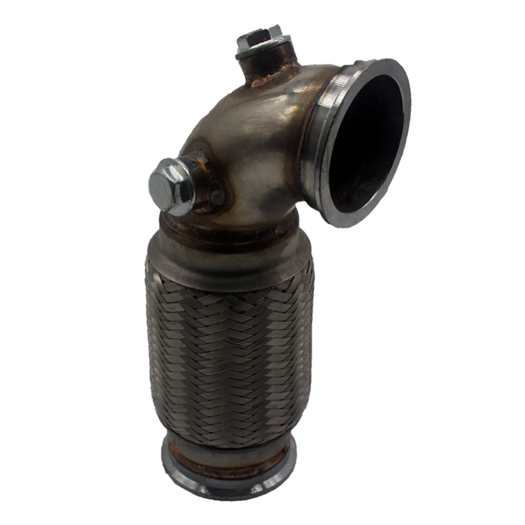 3 &quotV Band Downpipe низкопрофильный 90Deg w/Flex bellow pipe нержавеющий + O2
