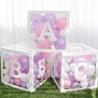 Воздушные шары в коробке с буквами A-Z, праздничные атрибуты для детского праздника, крестин, первый, второй, первый день рождения, украшение для вечевечерние, детский душ