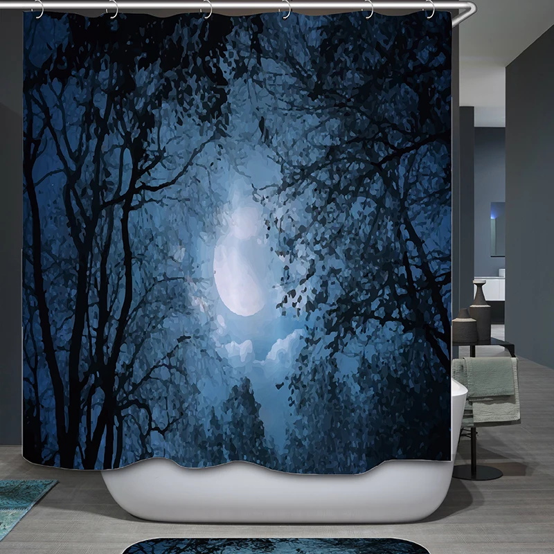 

polar bear bathroom shower curtain lake fish waterproof curtain bathroom