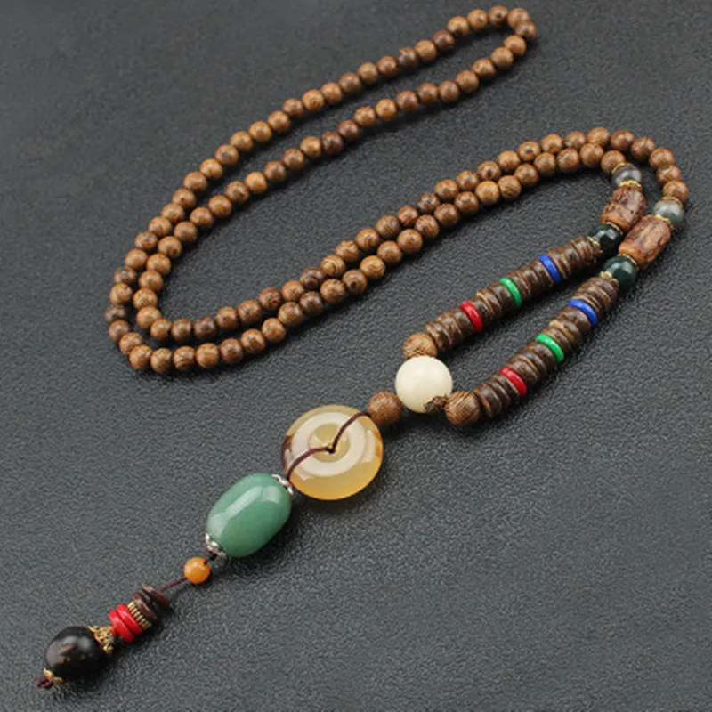 Винтажное ожерелье ручной работы в Непале буддийская Подвеска из деревянных