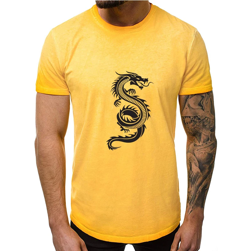 Футболка мужская с принтом в китайском стиле 100% хлопок|Мужские футболки| |