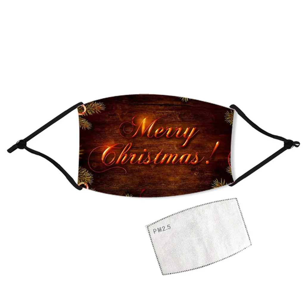 

1PCS Adult Christmas Print Mouth Cover Adjustable Face Cover Washable Breathable Face Mask