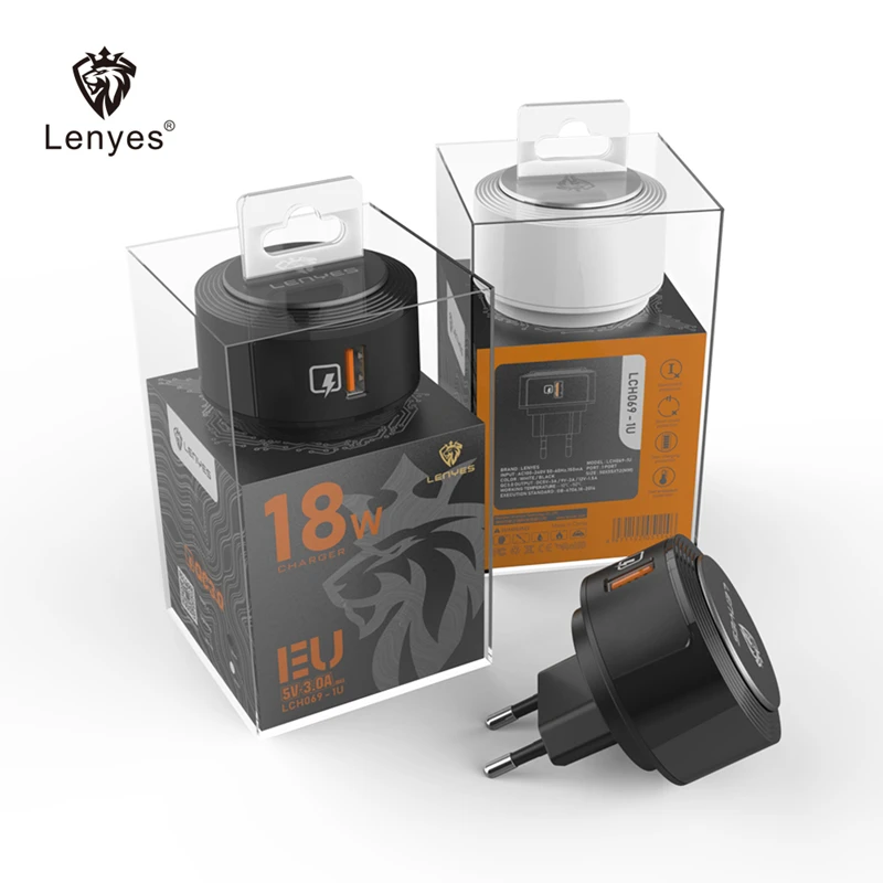 Быстрое зарядное устройство Lenyes QC3.0 штепсельная вилка европейского стандарта