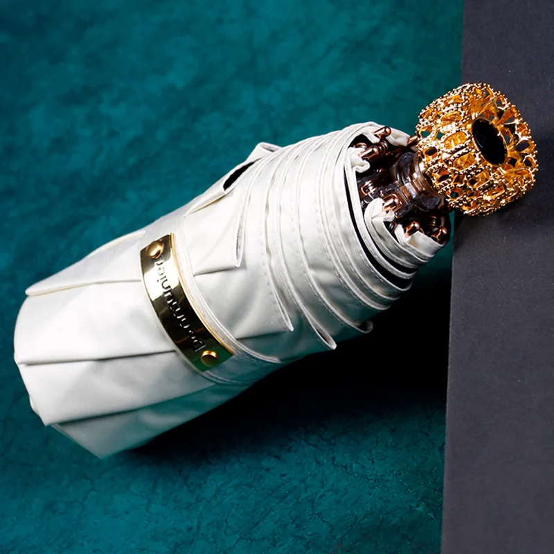 Prezzo 2021 Designer Di Lusso Ombrello Pioggia Donna Mini Ombrelli Portatili 8K Antivento Nero Uomo Regali Ombrello Sole UV Ombrellone Paraguas