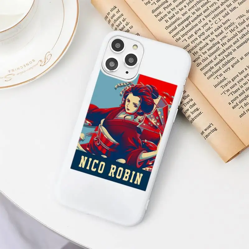 

ONE PIECE Japan Anime Cartoon Phone Case Candy Color White for iPhone 11 pro XS MAX 8 7 6 6S Plus X 5S SE 2020 XR