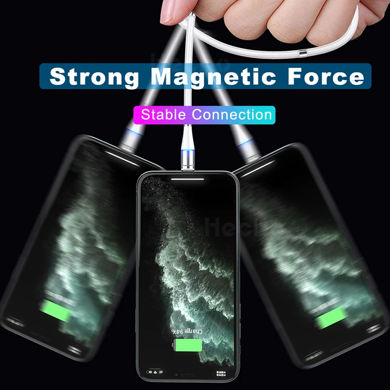 

Magnetic Charging Cable 3A Quick Charge Micro USB Type C Cable Portable Magnet Winding Charger USB C Wire Mobile Phone Data Cord
