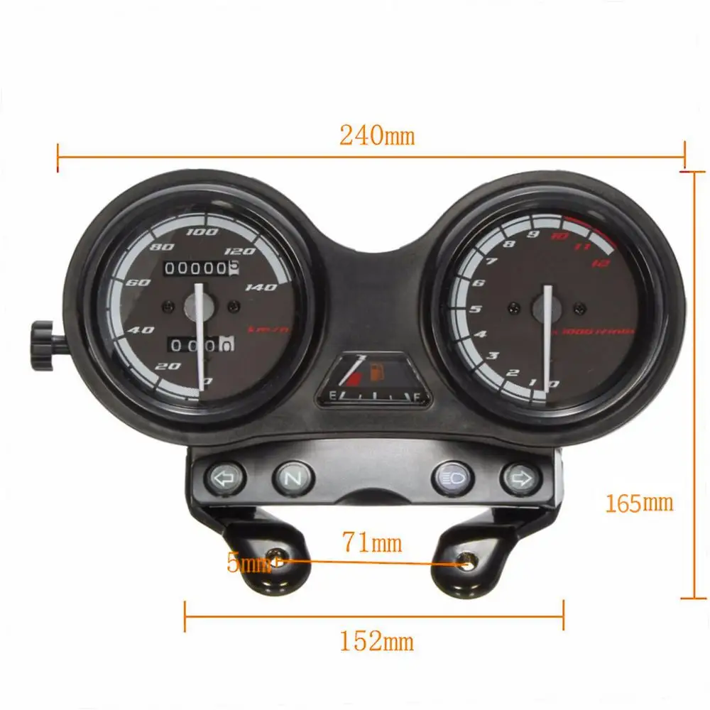 

Motorcycle Tachometer Speedometer LCD Odometer Meter Gauge Fit for YAMAHA YBR125