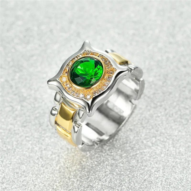 Мужское винтажное двухцветное кольцо с желтым золотом геометрическое синим и