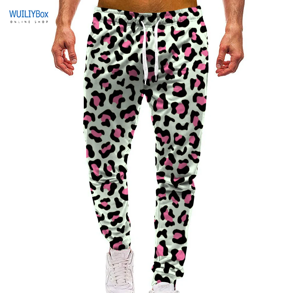 Спортивные розовые фотографические брюки с 3D рисунком повседневные