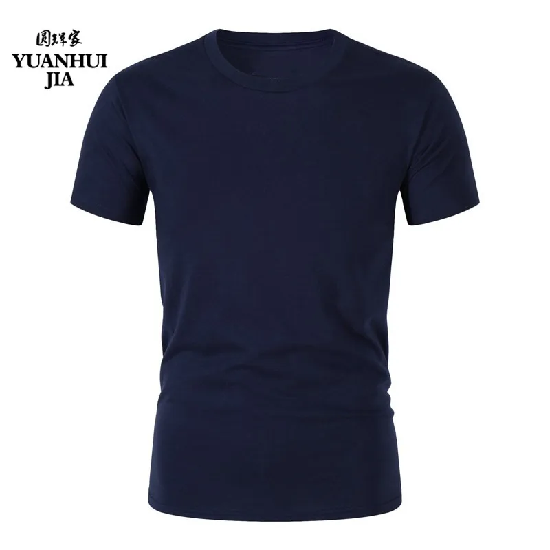 Весенняя Модная брендовая Однотонная футболка мужская короткий рукав Харадзюку