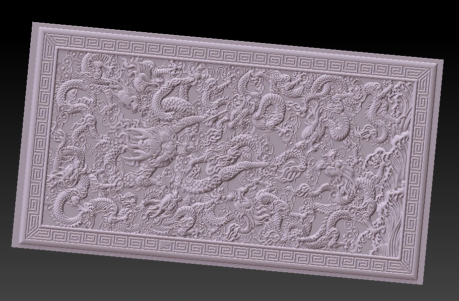 Изысканный Дракон 3D модель рельеф для ЧПУ гравировки резьбы artcam 3d рельефная в