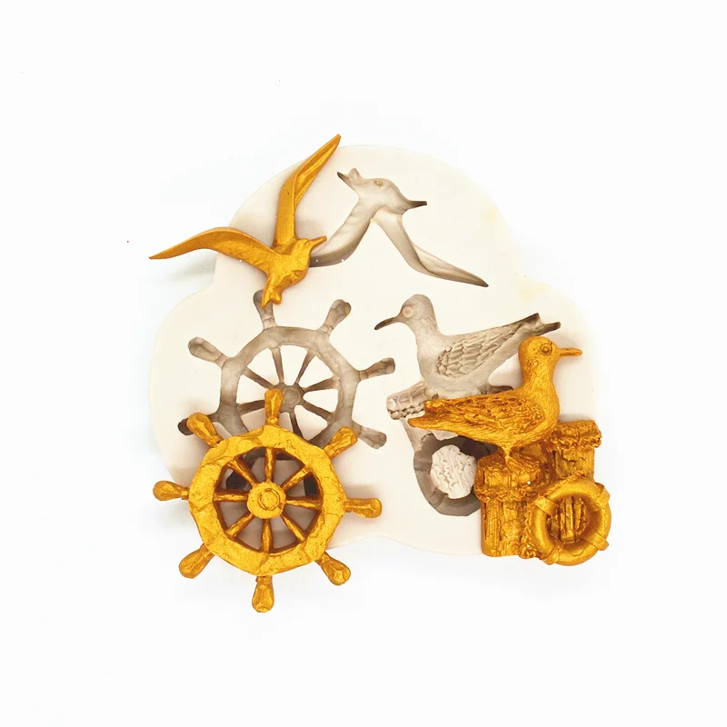 

Seagull Rudder Anchor Silicone Molds For Fondant Cake Decorating Tools Baking Kitchen Chocolate Candy Clay Moulds Accessories