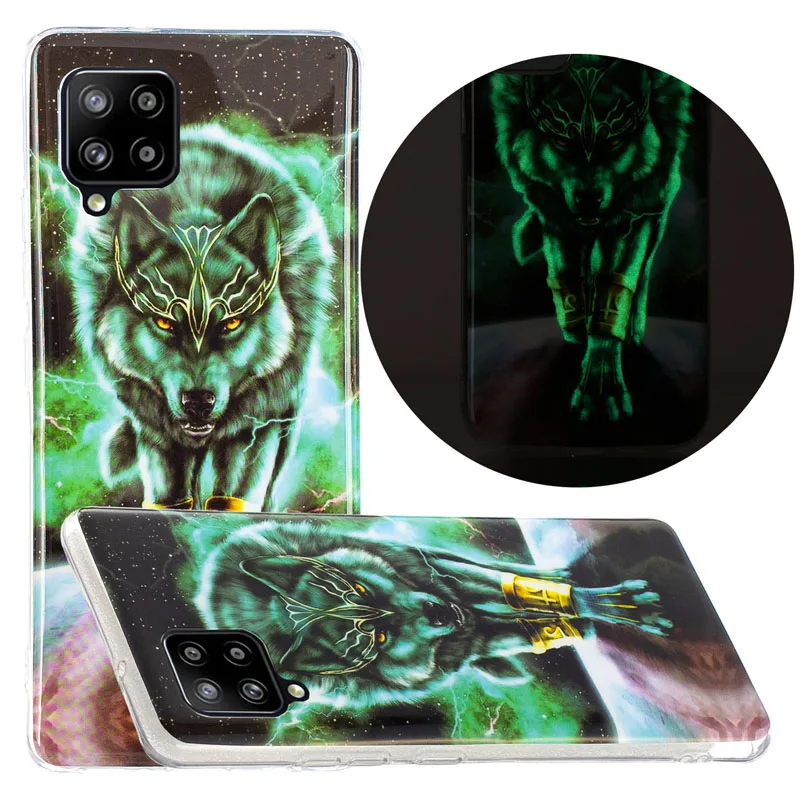 

Luxury Glow in Dark Luminous Phone Case IMD Soft TPU Silicone Back Cover for Samsung Galaxy A01 A11 A21 A21S A31 A41 A51 A71 A42