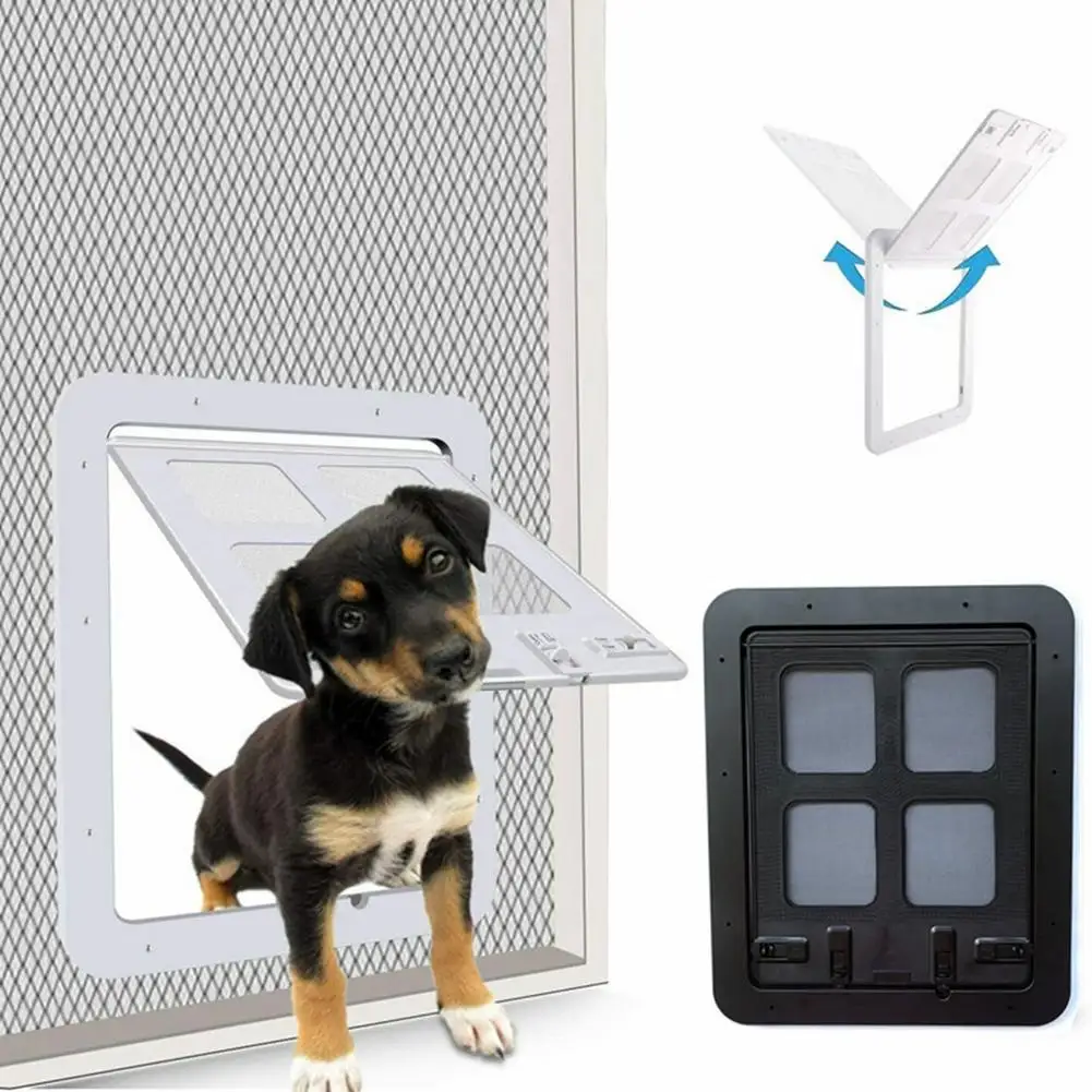 pet screen door automatic window lockable screen dog door waterproof medium dog cat flap safety enclosure dog fences free global shipping